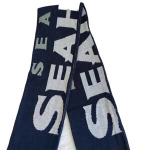 SEATTLE SEA HAWKS Scarf 6" x 60" Dark Navy Blue Sports Sporty Scarf Football Fan